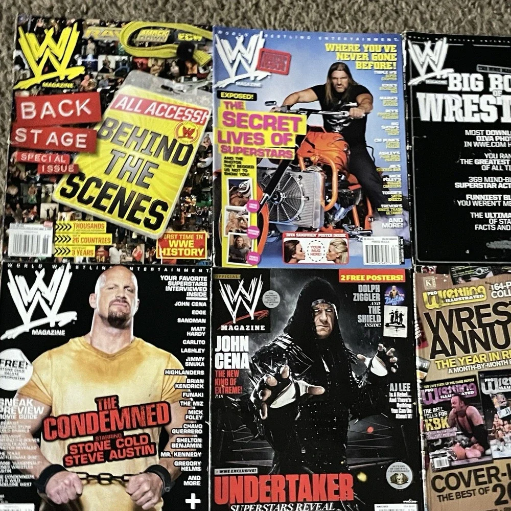 WWE WWF Magazine Lot 11 Cena Undertaker Rock Triple H Stone Cold 2007-2012